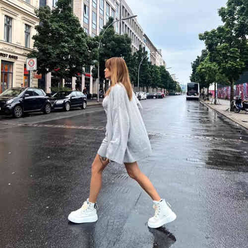 Cardigan ouvert en cachemire avec manches larges et poches