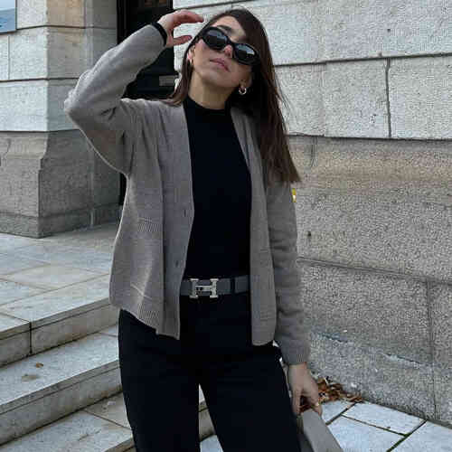 Loose fit cashmere cardigan
