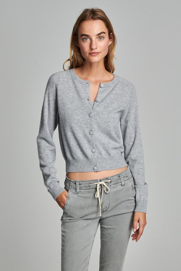 Round neck cashmere cardigan