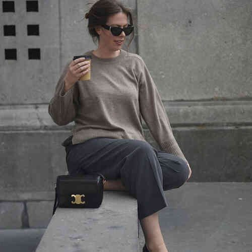 Casual organic cashmere sweater
