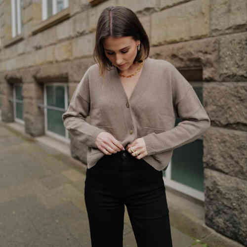Loose fit cashmere cardigan