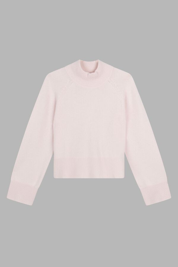 Wide sleeve stand collar cashmere sweater