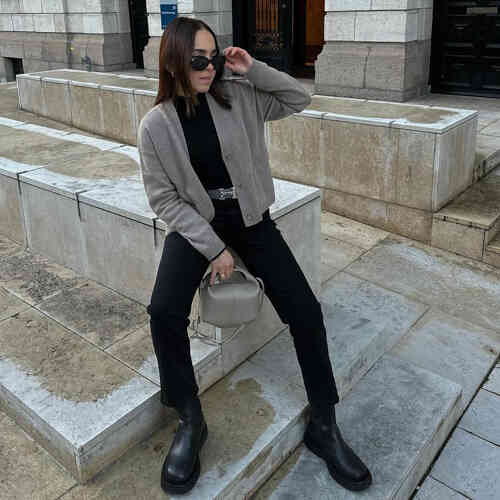 Loose fit cashmere cardigan