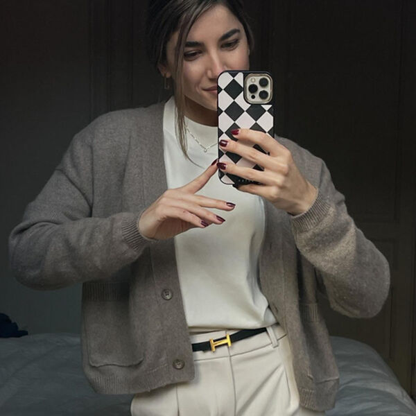 Lockerer Kaschmir-Cardigan mit Taschen