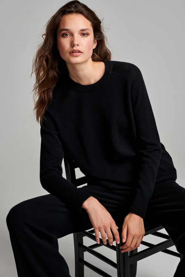 Rundhals-Pullover aus Bio-Kaschmir